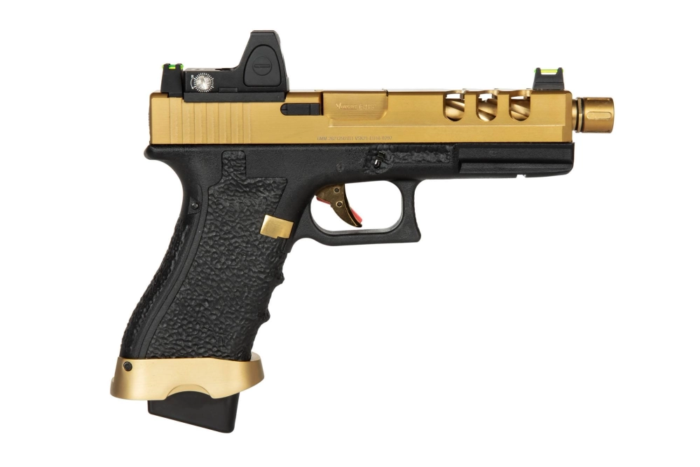 EU18 Pistol Replica with BDS Red Dot - Vented Gold