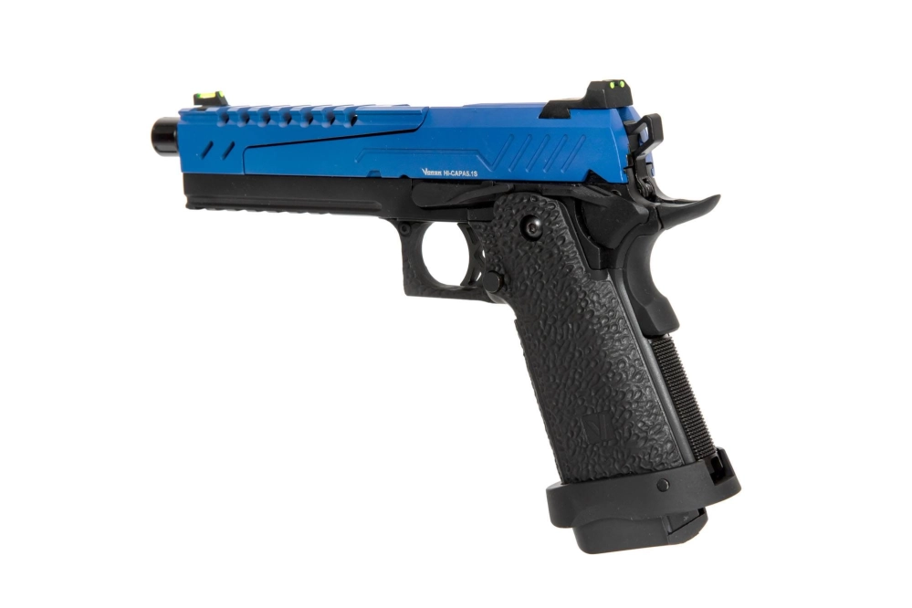 Pistola de airsoft Hi-capa 5.1 Split Slide - azul/negro