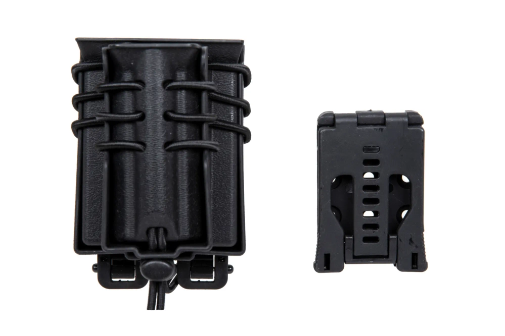 Drager voor 2 M4/M16 en 9mm magazijnen Wosport Urban Assault Quick Pull Zwart