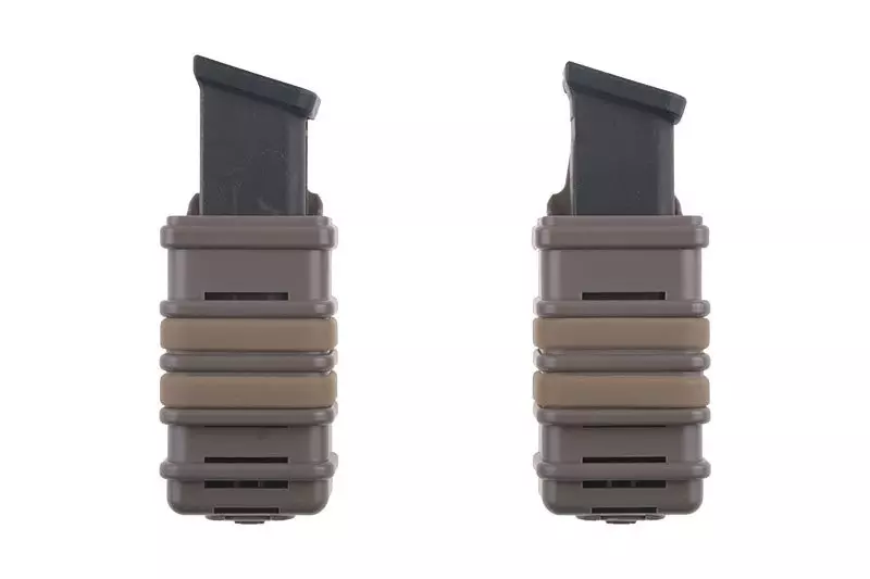 A Set of 2 FAST Magazine Pouches (transverse) For Pistol Magazines - dark earth