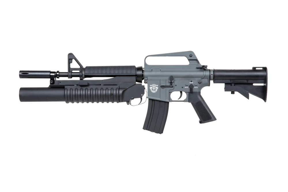 East Crane EC-704 Kestrel™ ETU ASG carbine with grenade launcher Grey