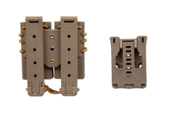 Soporte para 2 cargadores 9mm Wosport Urban Assault Quick Pull Tan