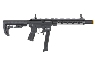 airsoft Specna Arms SA-FX02 Ametralladora FLEX™ HAL ETU Negra con dispositivo de descarga naranja