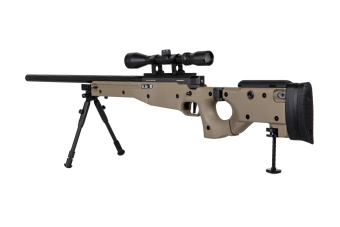 Specna Arms SA-S14 EDGE™ scherpschuttersgeweer replica met richtkijker en tweepoot Tan