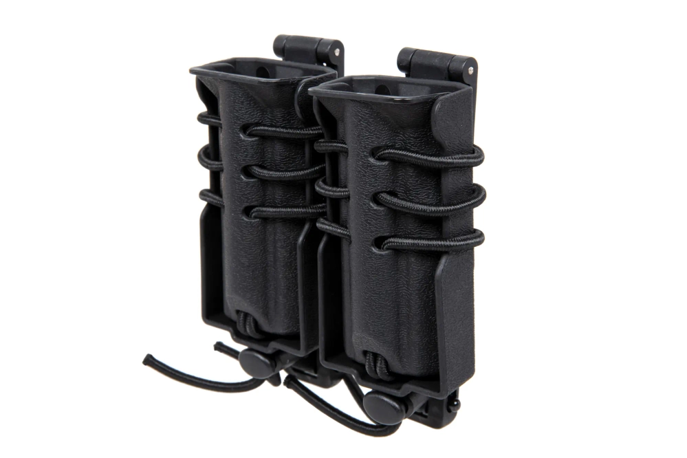 Drager voor 2 9mm magazijnen Wosport Urban Assault Quick Pull Zwart