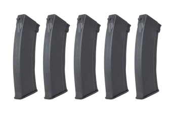 Sada 5 středových zásobníků 135/30 Arcturus EMM AK74 "Bakelite" Variable-Cap pro repliky AK černé barvy