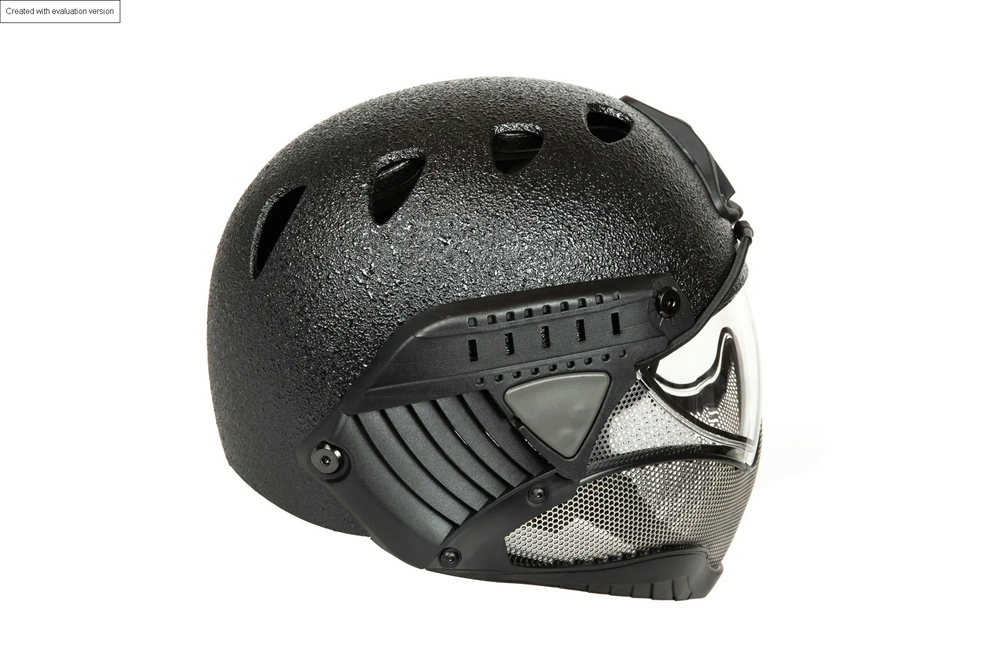 WarQ Full Face First Helmet Noir Rough (OUTLET)