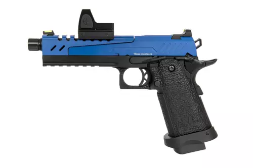 Airsoft pistole Hi-capa 5.1 Split Slide - modrá/černá (s zaměřovačBDS)