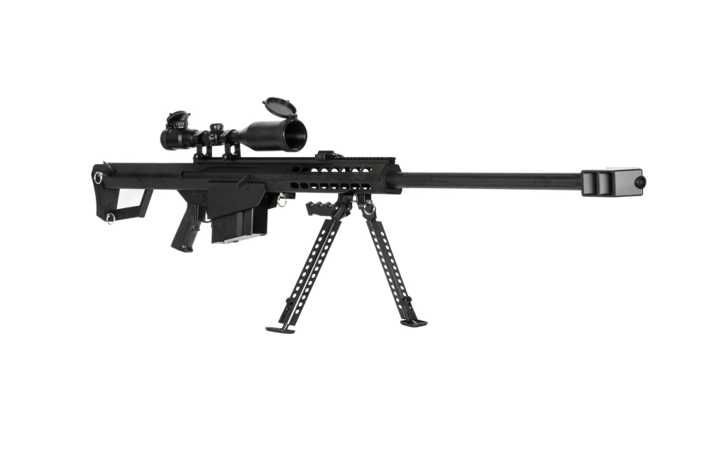 Replika karabinu wyborowego Barret® M82 z Lunetą i dwójnogiem - czarna