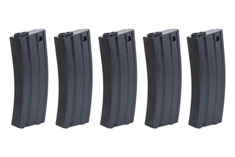 Set of 5 Mid-Cap SRC magazines for AR/M4 for 140 pellets Tan + speedloader