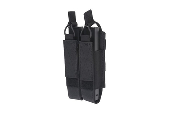 Pochette double pour chargeur à pistolet mitrailleur - noir