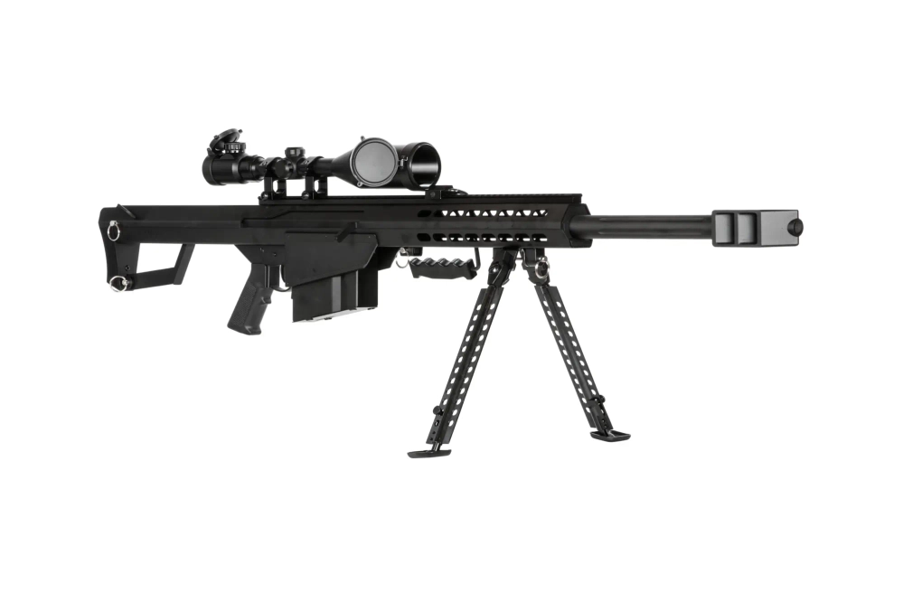 Rifle replica Barret® M82A1 CQB with scope and bipod - black