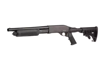 Escopeta de airsoft M870, versión policial con petaca telescópica