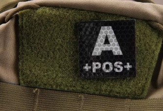Naszywka IR z grupą krwi: A POS