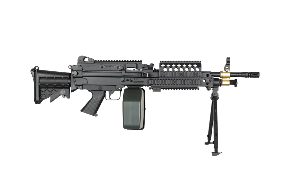 Ametralladora de airsoft H.M.G. MK46 - negro
