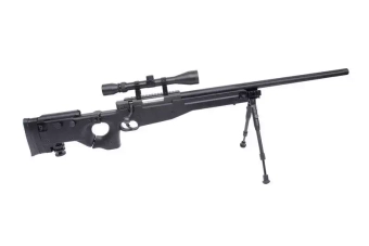 Francotirador de airsoft Well MB08A con mira y bípode Negro