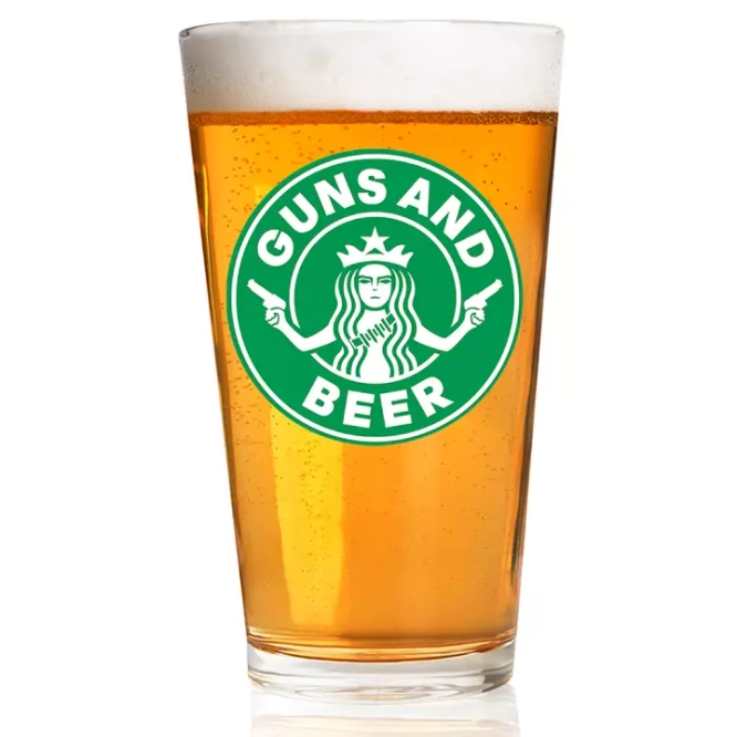 Vaso de cerveza - GUNS AND BEER