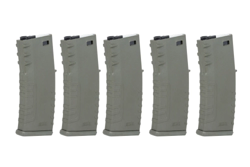 Sada 5 polymerových zásobníků se 120 kuličkami Specna Arms Olive