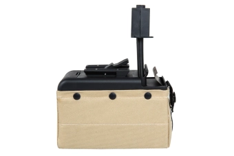 Elektrický zásobník A&amp;K na 2000 kuliček pro repliky M249 Tan