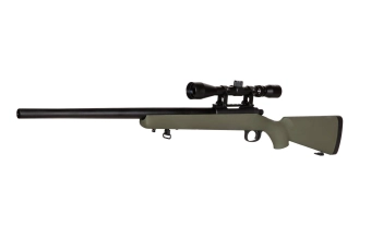 Airsoftová odstřelovací puška SW-10G (s optikou) - Tan