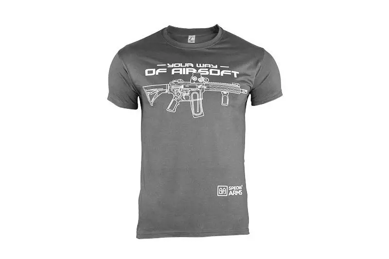 Camiseta Specna Arms - Your Way Of Airsoft 02 - gris/blanco
