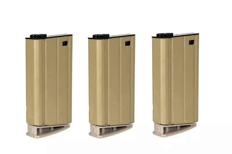 Set of 3 Mid-Cap 160 BB Magazines for SCAR H Replica - Tan