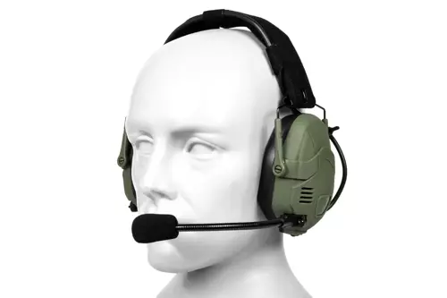 Taktyczne słuchawki aktywne Bluetooth HD-16 - Oliwkowe