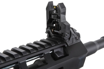 Karabina airsoft SRC DUAL POWER SR4 ZAROS GBB se zeleným plynovým zásobníkem