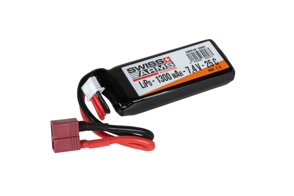 Swiss Arms Li-Po 1300 mAh 7,4 V 25C T-Dean batterij