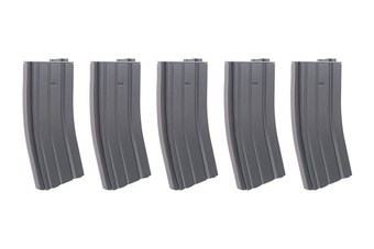 Zestaw 5 magazynków real-cap na 30 kulek do replik M4/M16 - szary