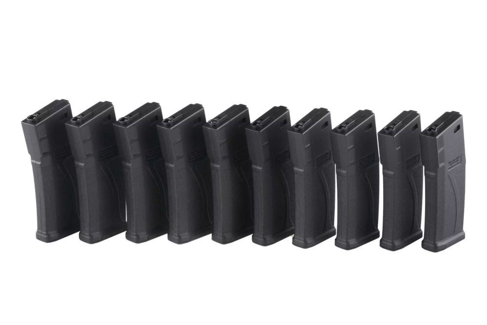 Set of 10 Mid-Cap 140 BB Magazines for M4/M16 Replicas - Black