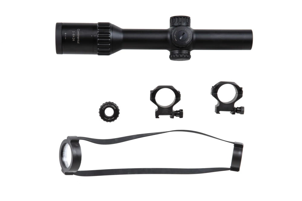 LPVO Vector Optics CONTINENTAL X8 1-8X24I ED FIBER lunette de visée Noir