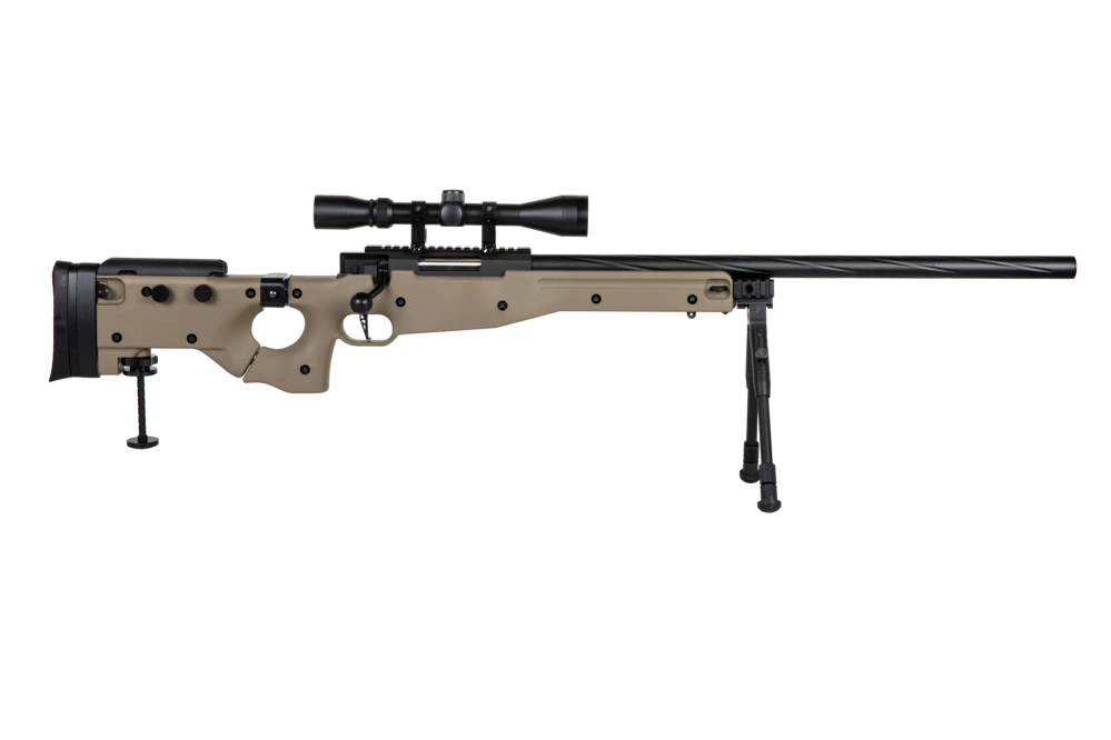 Specna Arms SA-S14 EDGE™ scherpschuttersgeweer replica met richtkijker en tweepoot Tan