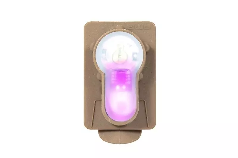 Marker elektroniczny Lightbuck Card Button - Dark Earth (różowe światło)