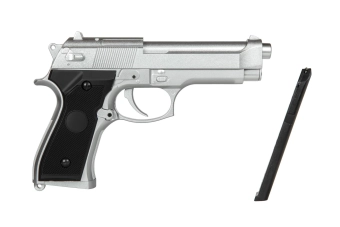 CM126 Silver electric pistol replica (with battery)