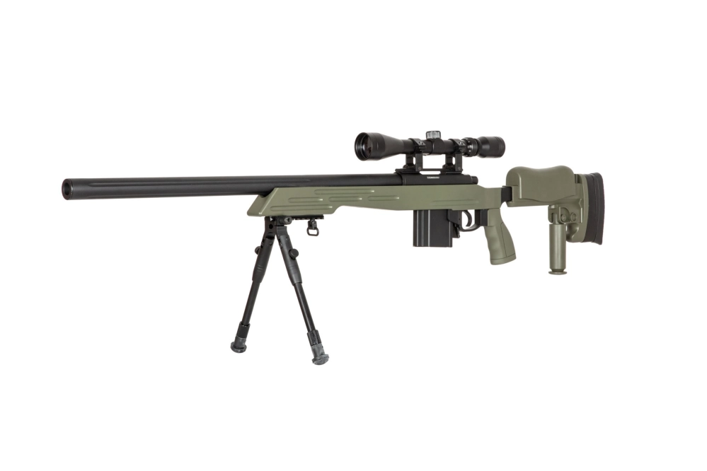 Airsoftová odstřelovací puška MB4413D - olivově zelená