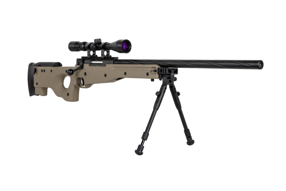 Specna Arms SA-S11 EDGE™ scherpschuttersgeweer replica met richtkijker en tweepoot Tan