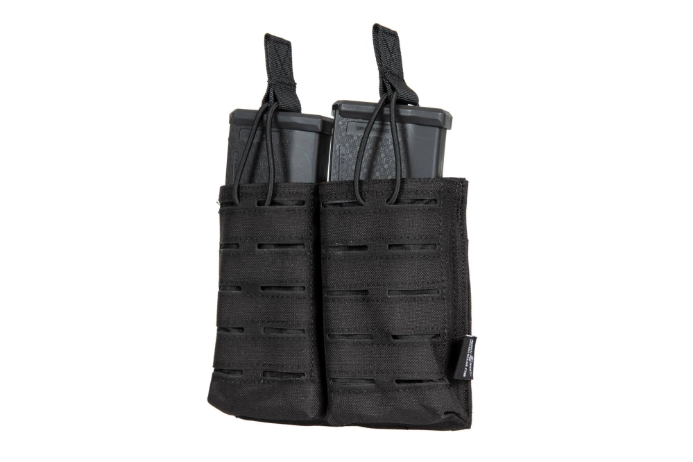 Laser-Cut MOLLE étui double pour 2 chargeurs type M4/M16 - noir