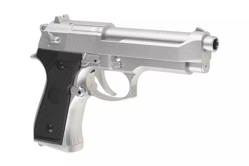 CM126 Stříbrná replika pistole (bez baterie)