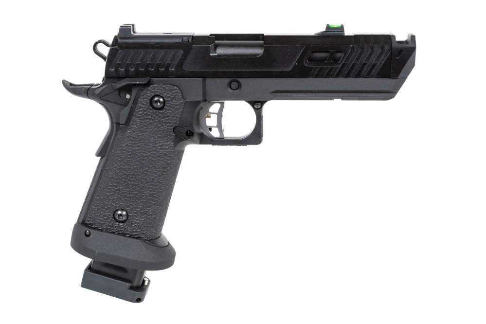 Pistola airsoft SRC Dark Viper DUAL POWER con funda de transporte y cargador de CO2 Negro 