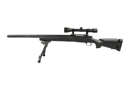 Fusil airsoft fusil de sniper SW-04 (avec lunette et bipied) - noir