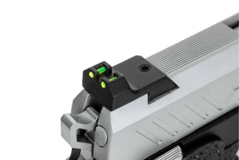 Replika pistoletu Hi-capa 5.1 Split Slide - czarna / chrom (z celownikiem BDS)