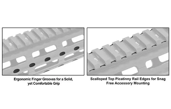 AR15 Super Slim M-LOK® Drop-in Carbine Length Rail - Black