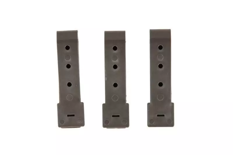 Jeu de 3 boucles en polymère 3" - gris métallisé