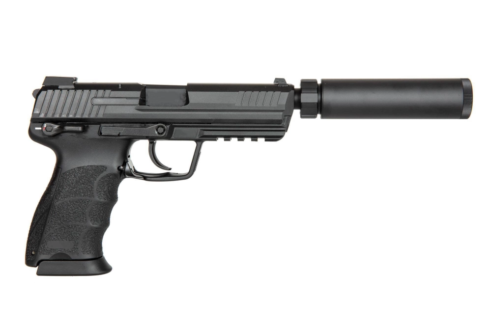 Réplique de pistolet tactique TM45 avec silencieux - noir