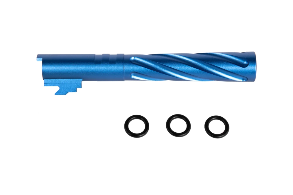 Aluminiowa lufa zewnętrzna LA Capa Customs TORNADO do replik TM Hi-Capa 5.1 Niebieska