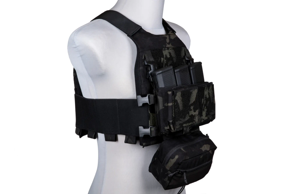 FCS-type tactisch vest met MK borstlap - MC Zwart