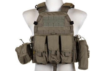 Emerson Gear 6094A Style Plate Carrier waistcoat with Ranger Green cargo kit