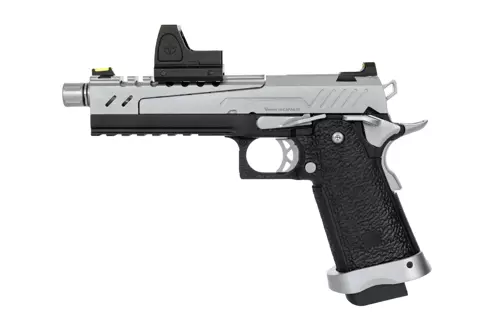 Airsoft pistole Hi-capa 5.1 Split Slide - černá/chrom (s zaměřovačBDS)