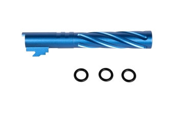 Aluminiowa lufa zewnętrzna LA Capa Customs TORNADO do replik TM Hi-Capa 5.1 Niebieska